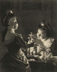 Miss Kitty Dressing, 1781 (mezzotint) | Obraz na stenu