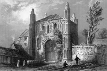 Gateway of St. John's Abbey, Colchester, Essex, engraved by Samuel Lacey, 1832 (engraving) | Obraz na stenu