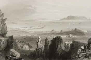 Dublin Bay from Kingstown Quarries, from 'Scenery and Antiquities of Ireland' by George Virtue, 1860s (engraving) | Obraz na stenu