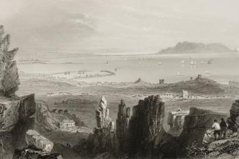 Dublin Bay from Kingstown Quarries, from 'Scenery and Antiquities of Ireland' by George Virtue, 1860s (engraving) | Obraz na stenu