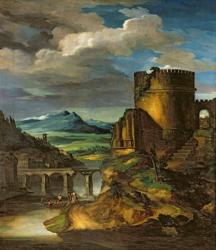 Italian Landscape or, Landscape with a Tomb (oil on canvas) | Obraz na stenu