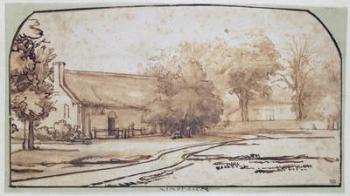 Landscape with a Peasant's House, 1640s (pen and brown ink on paper) | Obraz na stenu