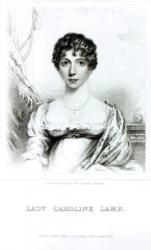 Portrait of Lady Caroline Lamb (1785-1828) engraved by Henry Meyer (engraving) (b/w photo) | Obraz na stenu