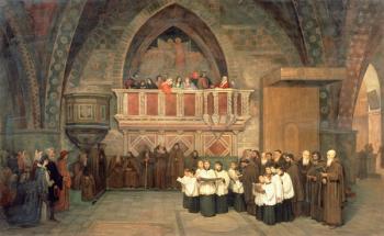 Vespers in the Saint Francis Church in Assisi, 1871 (oil on canvas) | Obraz na stenu