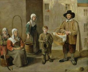 The Bread Seller and Water Carriers (oil on canvas) | Obraz na stenu