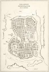 Plan of ancient Jerusalem as it was presumed to be at the time of Jesus Christ (litho) | Obraz na stenu