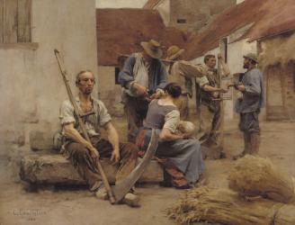 Paying the Harvesters, 1882 (oil on canvas) | Obraz na stenu