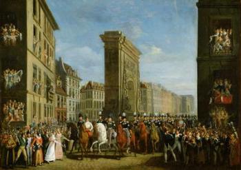 Passage of Allied Sovereigns in Front of the Porte Saint-Denis, 31st March 1814 (oil on canvas) | Obraz na stenu