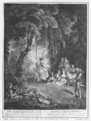The pleasures of summer, engraved by Francois Joullain (1697-1778) (engraving) | Obraz na stenu