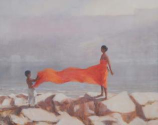 Tying A Sari, India, 2012 (acrylic on canvas) | Obraz na stenu