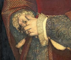 Portrait of Jane Seymour, 1536 (oil on panel) (detail of 32610) | Obraz na stenu