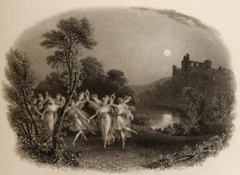 The Dance of the Fairies, engraved by F.C. Lewis, illustration from 'The Pilgrims of the Rhine' published 1840 (engraving) | Obraz na stenu