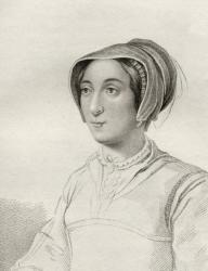 Elizabeth Cooke, engraved by Rivers, illustration from 'A catalogue of Royal and Noble Authors, Volume II', published in 1806 (litho) | Obraz na stenu