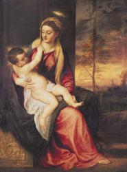 Virgin with Child at Sunset, 1560 (oil on canvas) | Obraz na stenu