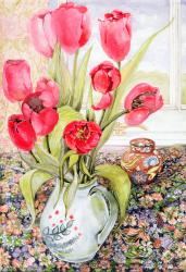 Tulips in a Rye Jug (w/c) | Obraz na stenu