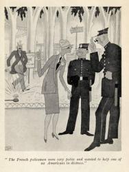 'The French policemen were very polite...', illustration from 'But Gentlemen Marry Brunettes' by Anita Loos, published in 1928 (litho) | Obraz na stenu