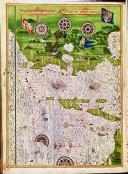 Fol.47v Map of Peru, from 'Cosmographie Universelle', 1555 (w/c on paper) | Obraz na stenu