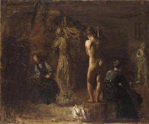 William Rush Carving His Allegorical Figure of the Schuylkill River, 1876 (oil on canvas mounted on composition board) | Obraz na stenu