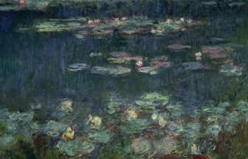 Waterlilies: Green Reflections, 1914-18 (right section) (oil on canvas) (see also 70302 & 56004) | Obraz na stenu