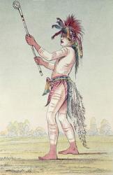Sioux ball player We-Chush-Ta-Doo-Ta, 'The Red Man' (hand-coloured litho) | Obraz na stenu