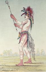 Sioux ball player We-Chush-Ta-Doo-Ta, 'The Red Man' (hand-coloured litho) | Obraz na stenu
