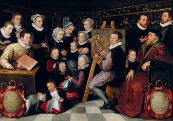 The Artist Painting, Surrounded by his Family, 1584 (oil on canvas) | Obraz na stenu