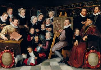 The Artist Painting, Surrounded by his Family, 1584 (oil on canvas) | Obraz na stenu