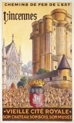 Travel poster of the Chemin de Fer de l'Est advertising trips to Vincennes, c.1920 (colour litho) | Obraz na stenu
