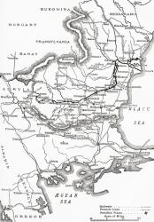The Russo-Turkish War, 1877-78, map of the seat of war in Europe. | Obraz na stenu