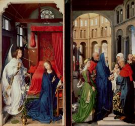 The Annunciation and the Presentation in the Temple (oil on panel) | Obraz na stenu