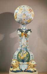 Celestial sphere on a pedestal with four lions, 1725 (ceramic) | Obraz na stenu