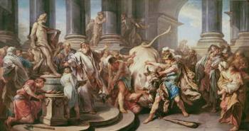 Theseus conquering the bull at Marathon, 1732-34 (oil on canvas) | Obraz na stenu