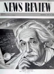 Albert Einstein on the cover of 'News Review', 16th May 1946 (print) | Obraz na stenu
