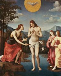 The Baptism of Christ (oil on panel) | Obraz na stenu