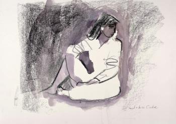 Seated Figure, 1999 (wax crayon and wash on paper) | Obraz na stenu