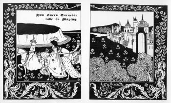 How Queen Guenever Rode on Maying, illustration from 'Le Morte d'Arthur' by Thomas Malory, 1894 (litho) | Obraz na stenu