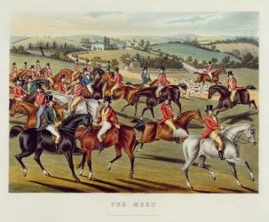 'The Meet', plate I from 'Fox Hunting', 1838 (hand-coloured aquatint) | Obraz na stenu