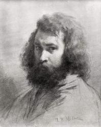 Self Portrait, c.1845-46 (charcoal and pencil on paper) (b/w photo) | Obraz na stenu