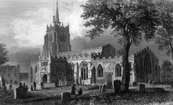 St. Mary's Church, Chelmsford, engraved by William Watkins, 1832 (engraving) | Obraz na stenu