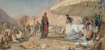 A Frank Encampment in the Desert of Mount Sinai, 1842, 1856 (w/c & gouache over pencil on paper) | Obraz na stenu