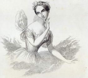 Mdlle Lucile Grahn, from The Illustrated London News, 8th March 1845 (engraving) | Obraz na stenu
