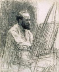 Portrait of Edouard Manet (1832-83) at his Easel (pencil on paper) | Obraz na stenu