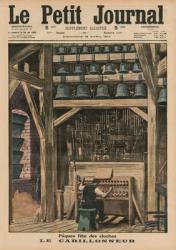 Easter, the bell ringer, front cover illustration from 'Le Petit Journal', supplement illustre, 12th April 1914 (colour litho) | Obraz na stenu