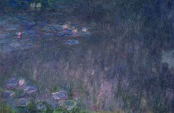 Waterlilies: Reflections of Trees, detail from the left hand side, 1915-26 (oil on canvas) | Obraz na stenu