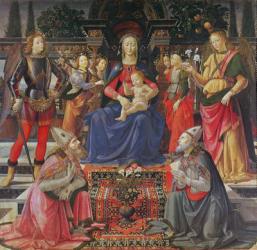Madonna and Child with SS. Justus, Zenobius and the Archangels Michael and Raphael, c.1484 (tempera on panel) | Obraz na stenu