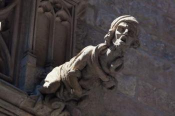 Barcelona, Spain. Gargoyle on building in Gothic Quarter. | Obraz na stenu