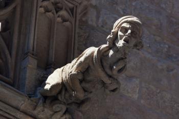 Barcelona, Spain. Gargoyle on building in Gothic Quarter. | Obraz na stenu