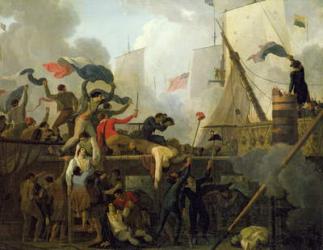 Heroism of the Crew of 'Le Vengeur du Peuple' at the Battle of Ouessant, 1st June 1794 (oil on canvas) | Obraz na stenu