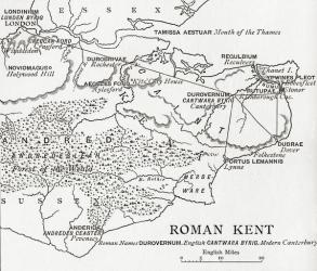 Map of Roman Kent, England, from 'A Short History of the English People' by J. R. Green, published 1893 (litho) | Obraz na stenu