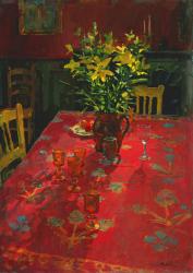 Yellow Lilies (oil on canvas) | Obraz na stenu